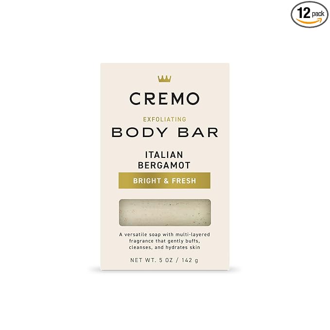 Cremo Exfoliating Body Bar for Men, Italian Bergamot Scent, Cleanses and by CremoCompany
