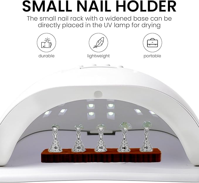 Wooden Stand for Nails Art Display Practice 2 Set, 1 Heart Shaped Acrylic - Image 7