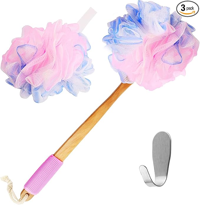 Yoove Loofah Back Scrubber w/Bamboo Charcoal Fiber Infused Bath Sponge by yoove