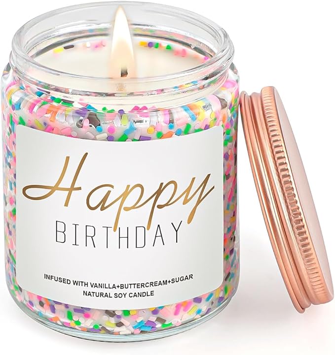 Candles for Birthday, Vanilla Cream Scented Candle 7OZ, Happy Birthday Candle - Image 6