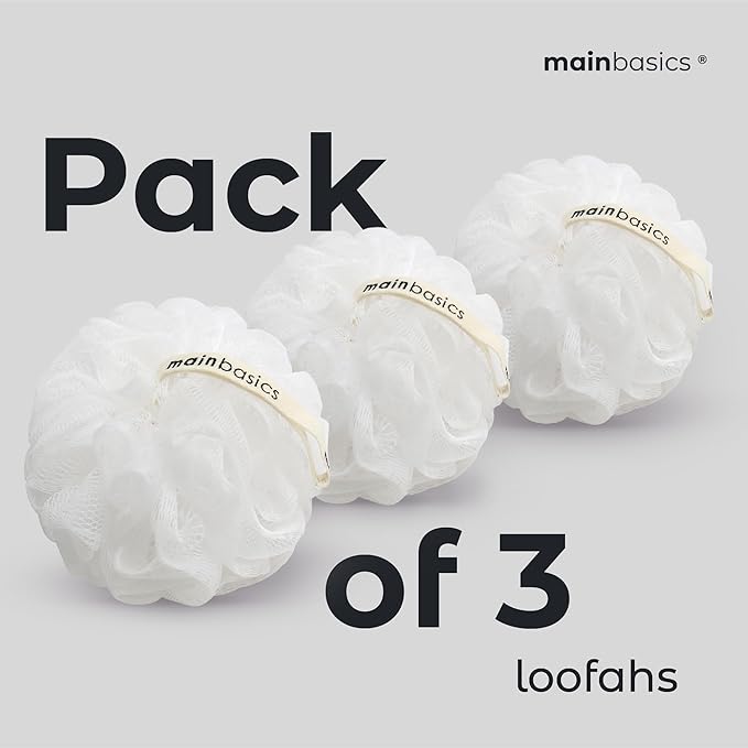 MainBasics Bath Shower Loofah Sponge Pouf Body Scrubber Exfoliator Body Wash - Image 6