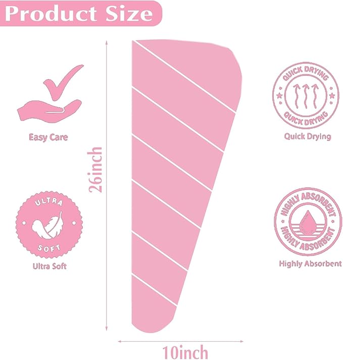 3 Pack Ultra Absorbent Microfiber Hair Towel - Image 2