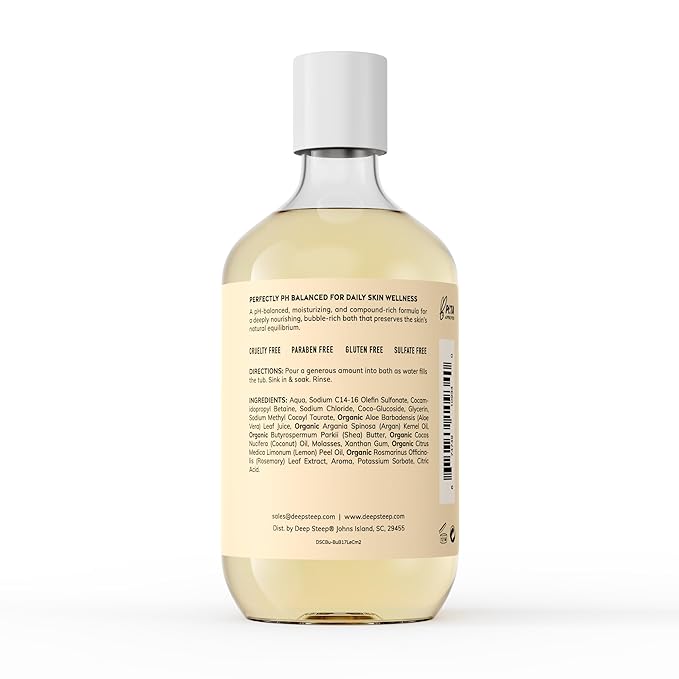 Deep Steep Bubble Bath, Lemon Cream 17 oz – Hypoallergenic, Clinically Tested - Image 2