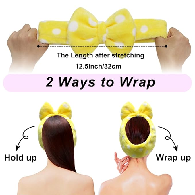 Shintop Sweet Super Soft Caroset Polka Dots Wash Cosmetic Headband Hairlace - Image 3