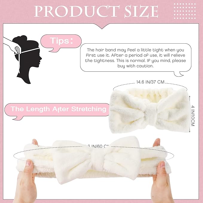 Yunlly 20 Pcs Spa Headband for Women 4 Inches Width Facial Makeup Hair Band - Image 2