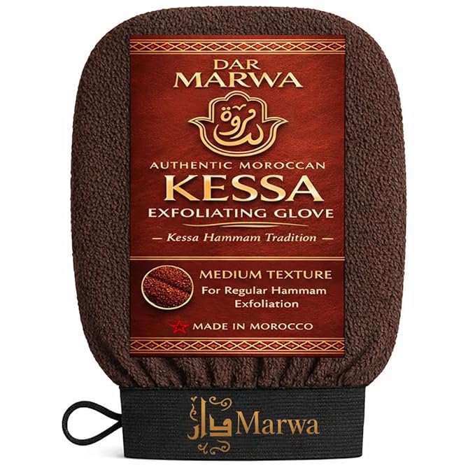 Moroccan Kessa Exfoliating Glove – Medium Hammam Exfoliating Mitt – Dead Skin by DarMarwa