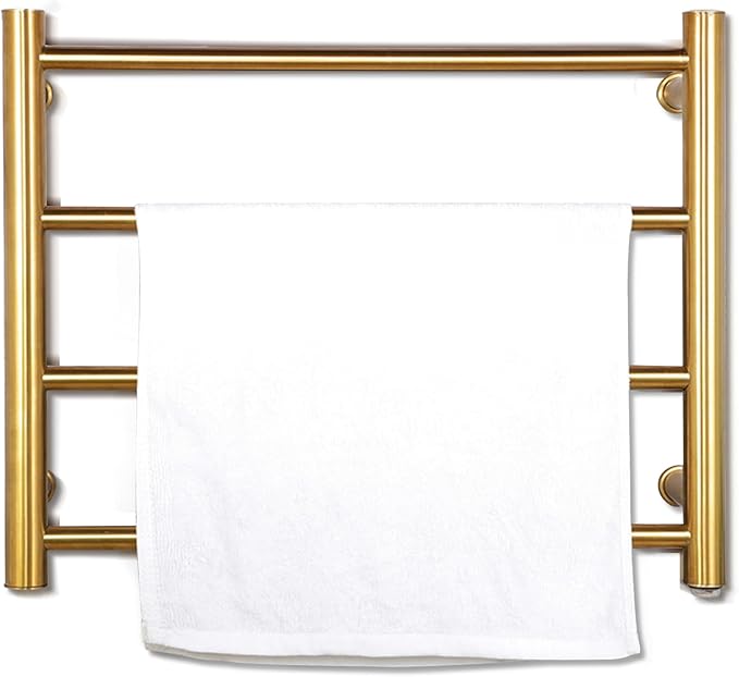 XBVV Gold Heated Towel Rack for Bathroom, Wall Mounted Bath Towel Warmer - Image 7