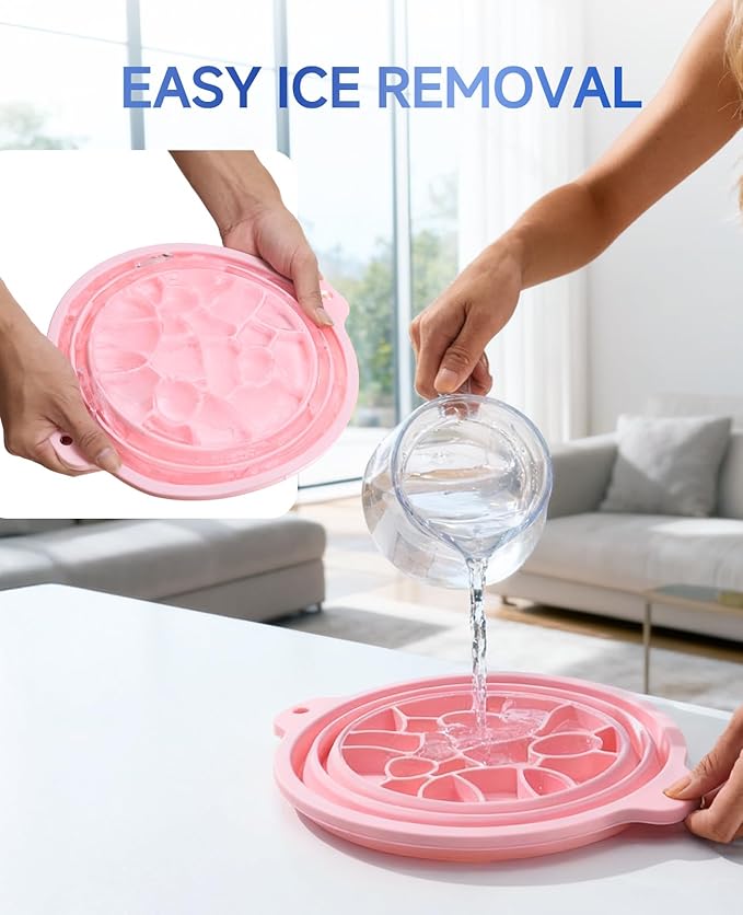 Foldable Silicone Face Ice Bath Bowl, Built-in Ice Tray - Image 8