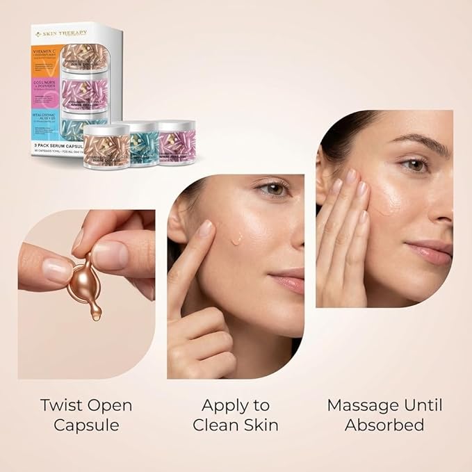 My Beauty Spot Facial Serum Capsules 3 Pack 90pcs Vitamin C Serum, Hylunaric - Image 6