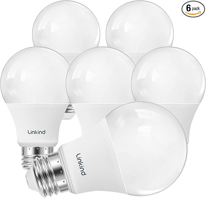 Linkind A19 LED Light Bulbs Dimmable, 60W Equivalent Light Bulbs, 5000K Daylight by Linkind