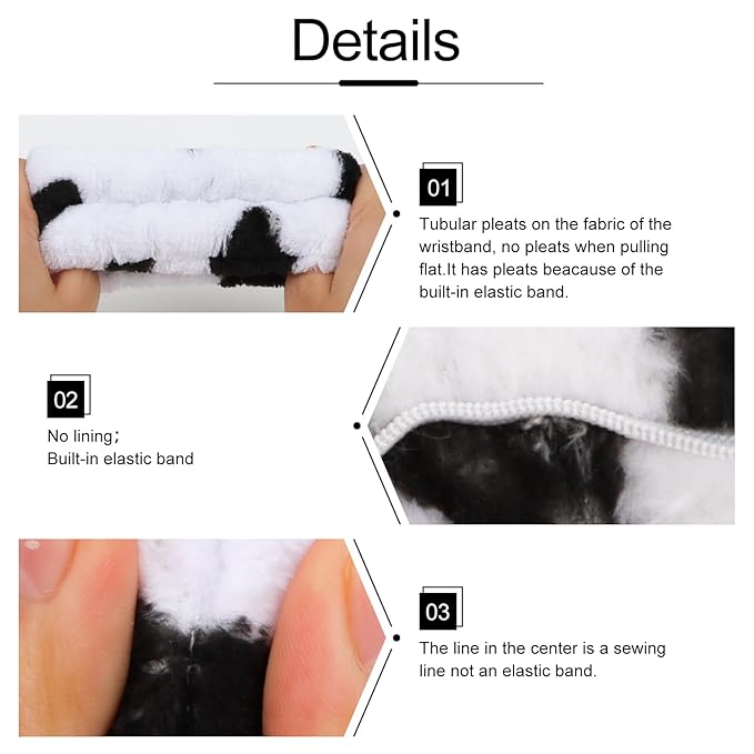 WHAVEL 3PCS Cute Spa Headband Cow Ears Headband - Image 5