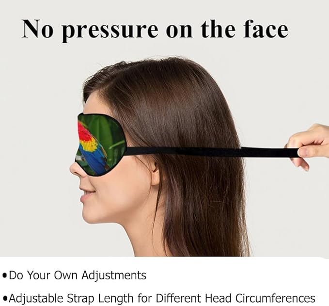Macaws Parrot Silk Sleep Mask Tree Branch Bright Bird Tropical Eye Mask - Image 4