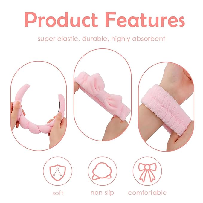 6 Pcs Elastic Microfiber Spa Headband Set - Image 6