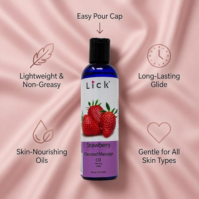 Lick Strawberry Flavored Massage Oil - Image 4