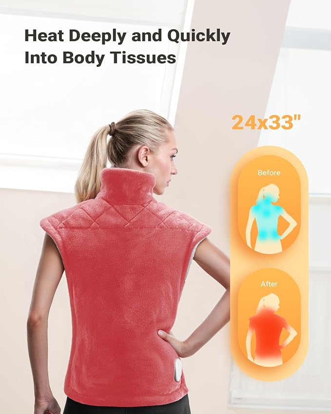 iDOO Heating Pad for Back Neck & Shoulders Pain Relief, FSA Eligible Items - Image 2