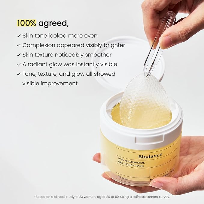 Biodance Vita Niacinamide Gel Toner Pads, Dark Spot Corrector, Evening Skin Tone - Image 5