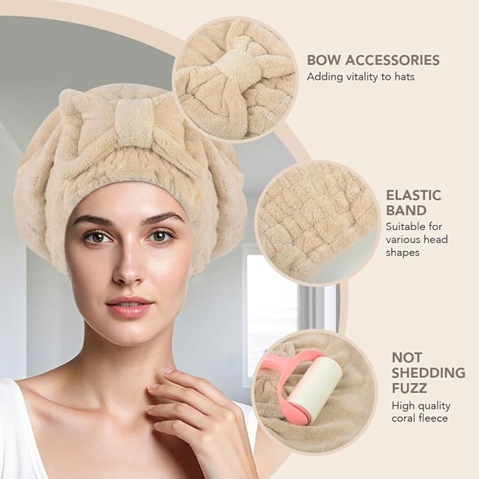 SUNLAND Large Microfiber Hair Drying Caps - Image 3