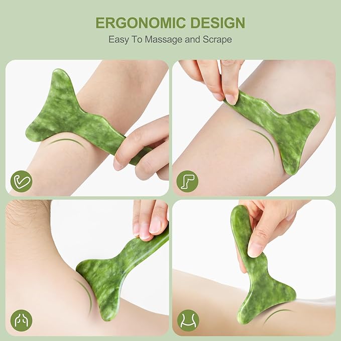 Jade Stone Gua Sha Massage Tool Set Larger Guasha Board - Image 5
