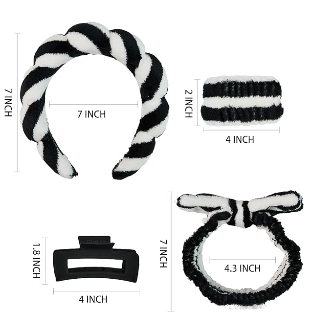 7 Pcs Spa Set, Facial Headband and Wristband Set, Skincare Accessories - Image 6