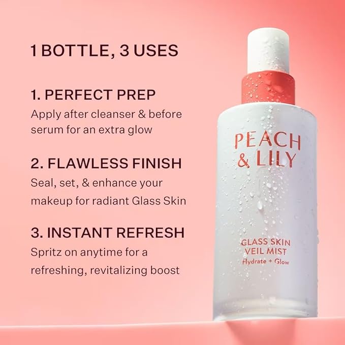 Peach & Lily - Glass Skin Veil Mist - Hydrate & Glow - Facial Mist - Weightless - Image 6
