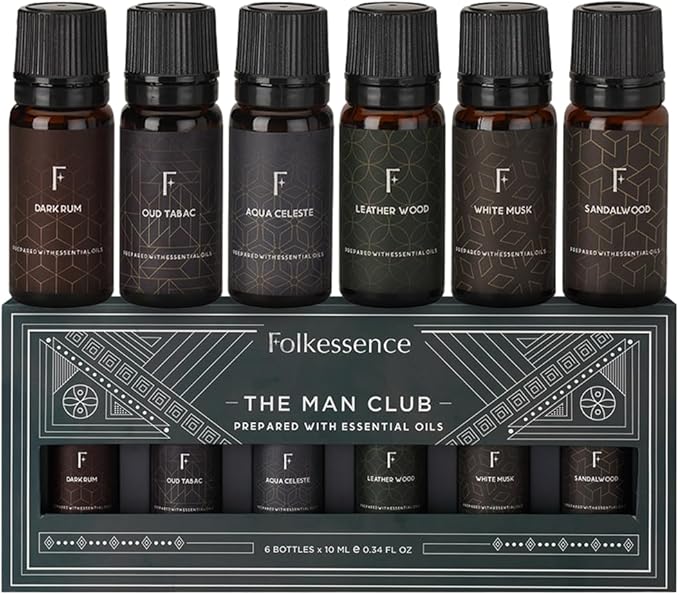 Folkulture Essential Oils Set for Men for Diffuser | Set of 6 Home Fragrance by FOLKULTURE