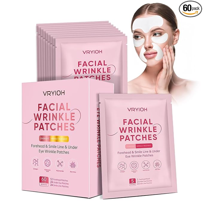 3 IN 1 Forehead, Smile Line & Under Eye Wrinkle Patches, Overnight Facial by VRYIOH
