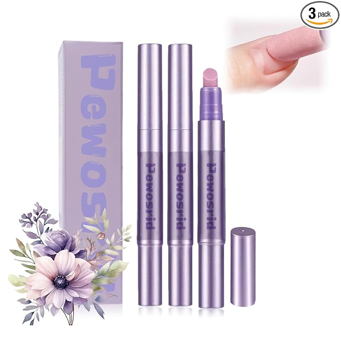 Cuticle Oil Pusher Pen, 4-in-1 Ceramic Cuticle Remover & Cuticle Oil, Nail Care by Pewosrid