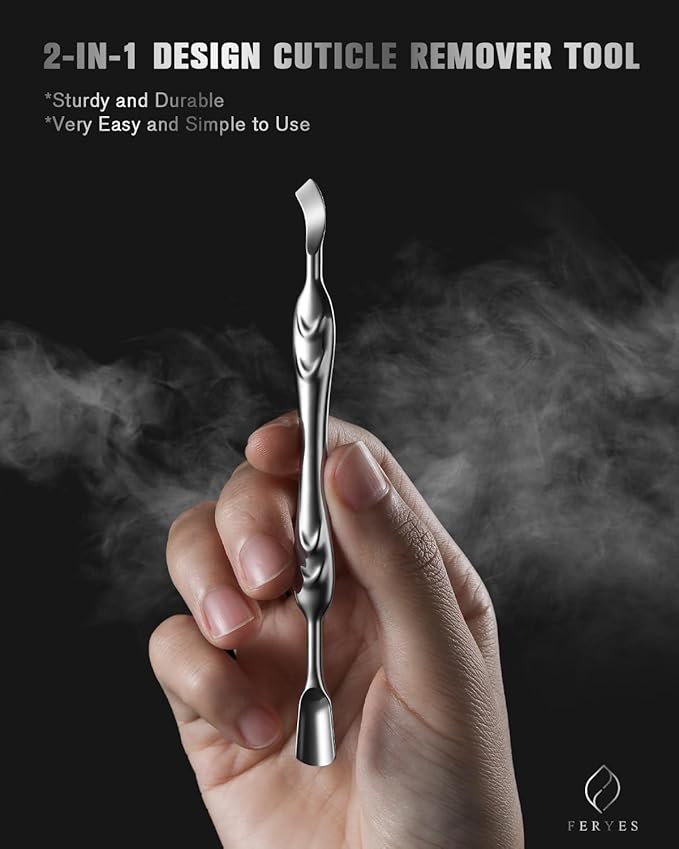 FERYES Elegant Precision Cuticle Pusher & Nail Cleaner - Image 2