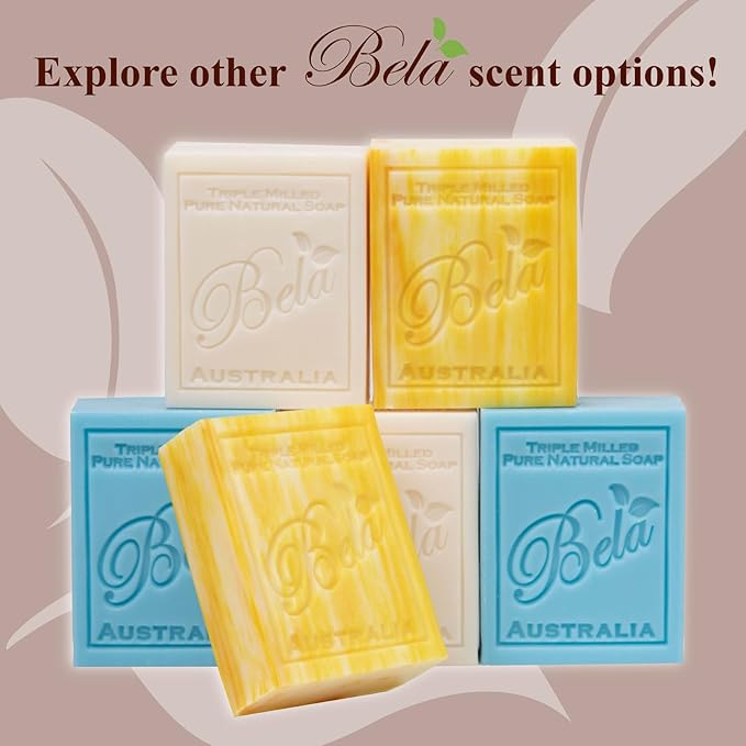BELA French Peach Soap, 3.3 OZ Pack of 6, Long Lasting French Triple Milled Bar - Image 6