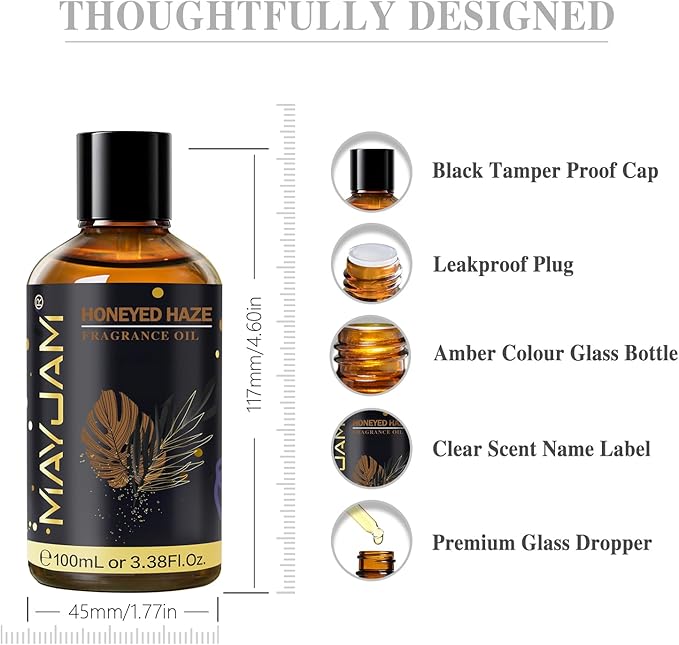 Honeyed Haze Fragrance Oil Essential Oil, MAYJAM 3.38FL.OZ Honeyed Haze Oil - Image 8