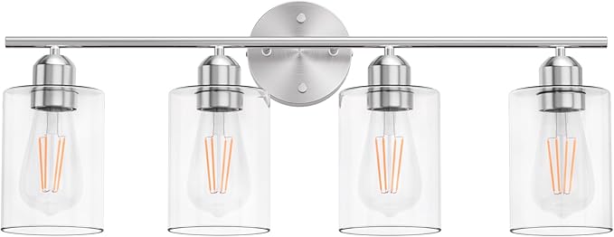 Espird Bathroom Vanity Light Fixtures Brushed Nickel, 4 Lights Rustic Farmhouse - Image 2