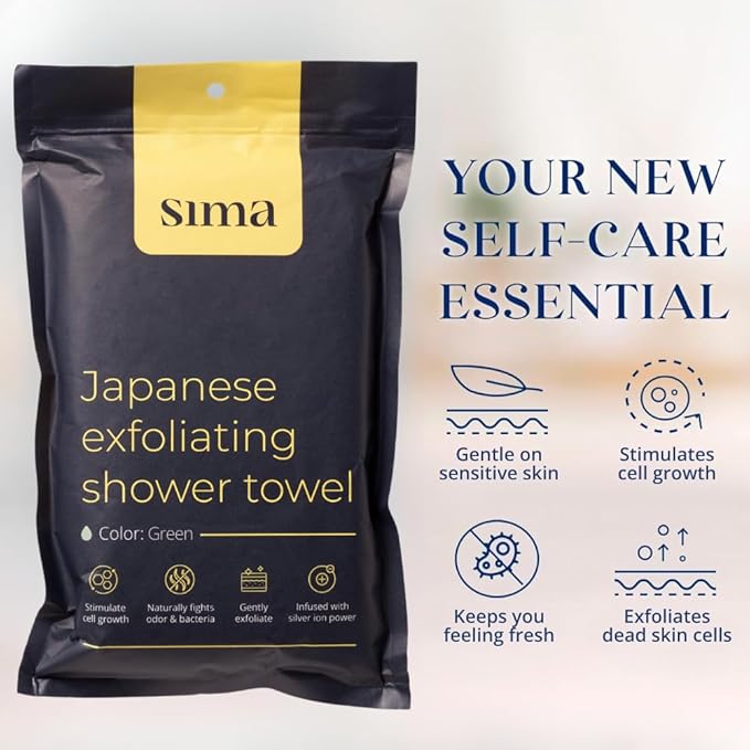 Sima Brand Exfoliating Washcloth Face & Body Scrub Towel - Image 2