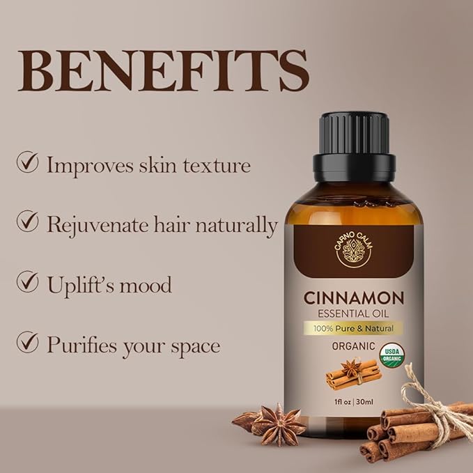 Cinnamon Essential Oil | USDA Certified Organic Cinnamon Oil |for Skin and Hair - Image 5