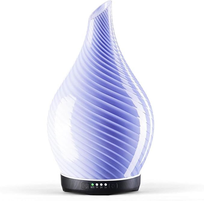 Porseme 280ml Essential Oil Diffuser Glass Color Changing Aroma Air Diffusers by Porseme
