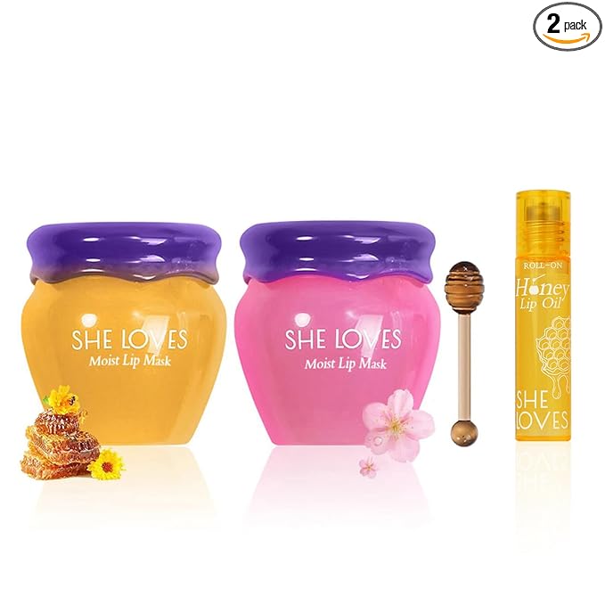 2PCS Lip Mask Overnight, Honey&Sakura Day and Night Repair Sleeping Lip Balm by Unknown