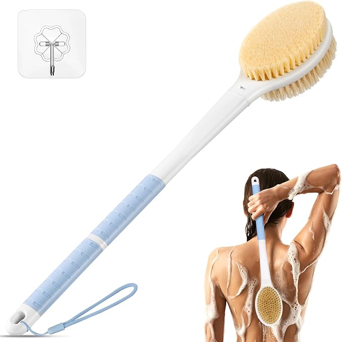 Back Scrubber Body Shower Brush: Anti Slip Long Handle Bath Brush by Rafow