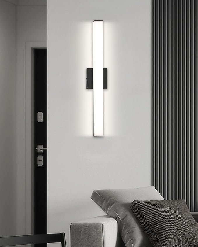 LED Bathroom Vanity Light Fixtures 24in Matte Black, Dimmable18W 4000K Natural - Image 7
