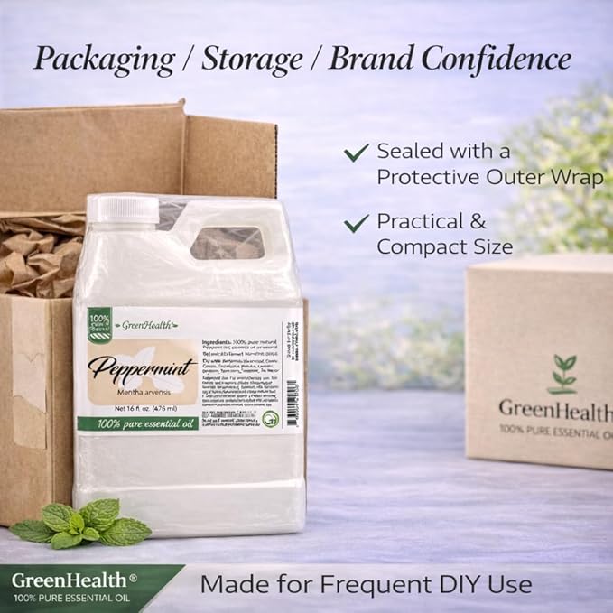 GreenHealth Peppermint Essential Oil – 16 fl oz | 100% Pure & Uncut | - Image 6