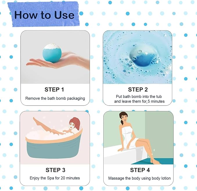 Blue Bath Bombs for Women Spa Gift Set - Image 4
