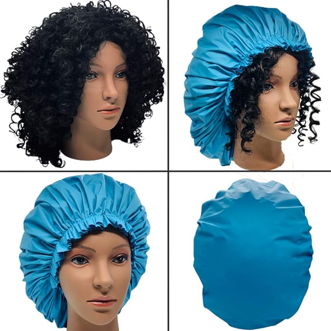 ELEBOX 4 Pack Premium Collection Super Jumbo Shower Cap Extra Large Shower Caps - Image 3