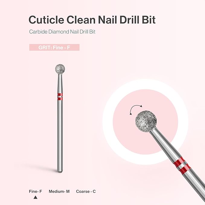 MelodySusie Ball Shape Cuticle Clean Nail Drill Bit 3/32'', Professional Safety - Image 4