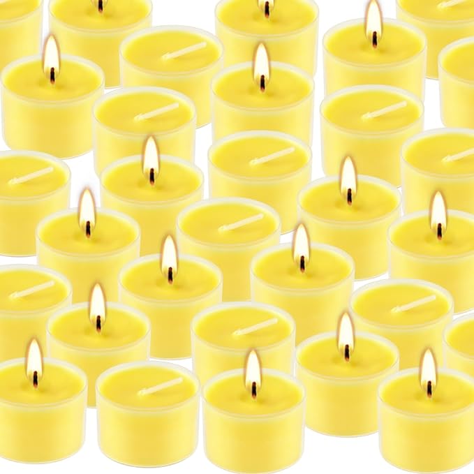 Fclayvts 8-Hour 100 Pack Citronella Tealight Candles, Outdoor and Indoor Summer - Image 2