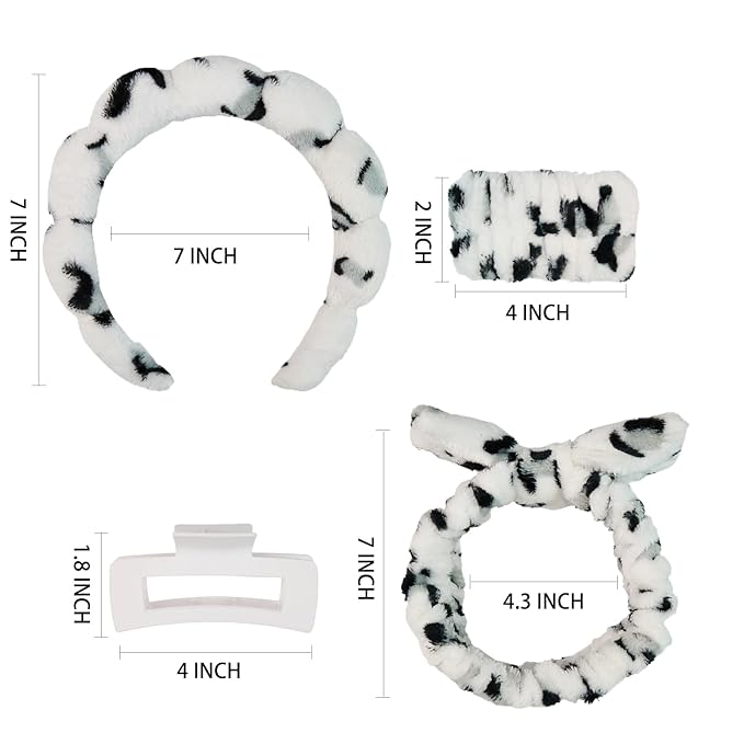 7 Pcs Spa Set, Facial Headband and Wristband Set, Skincare Accessories - Image 6