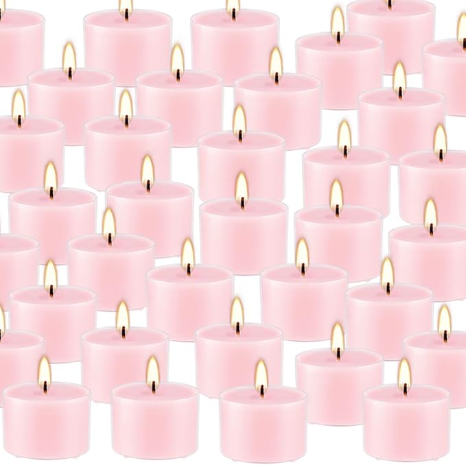 Rose Scented Candle Tealight Candles in Clear Cup, 8 Hours Consistent Smkless - Image 3
