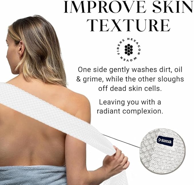 Sima Brand Exfoliating Washcloth Face & Body Scrub Towel - Image 4