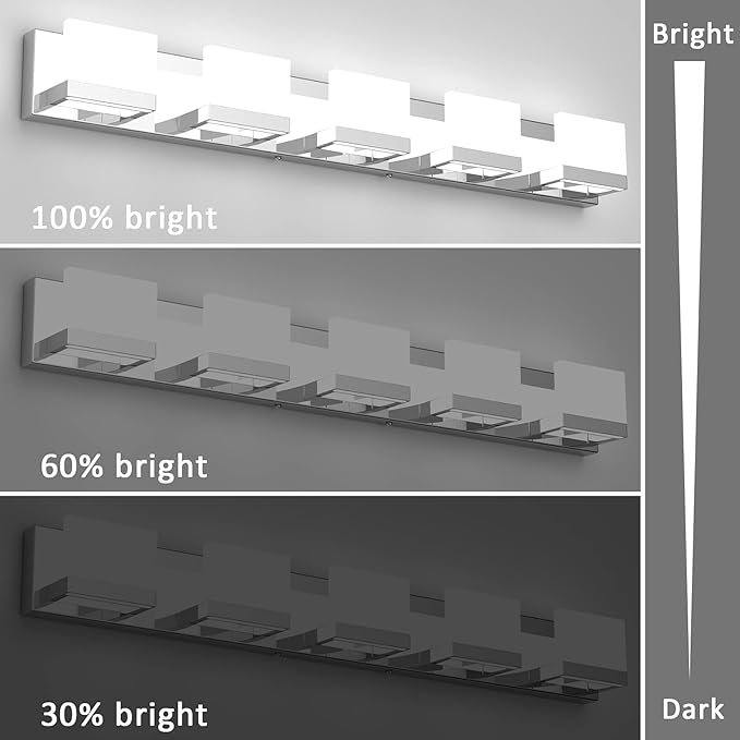 Tipace Dimmable Modern 5 Lights LED Vanity Light - Image 7