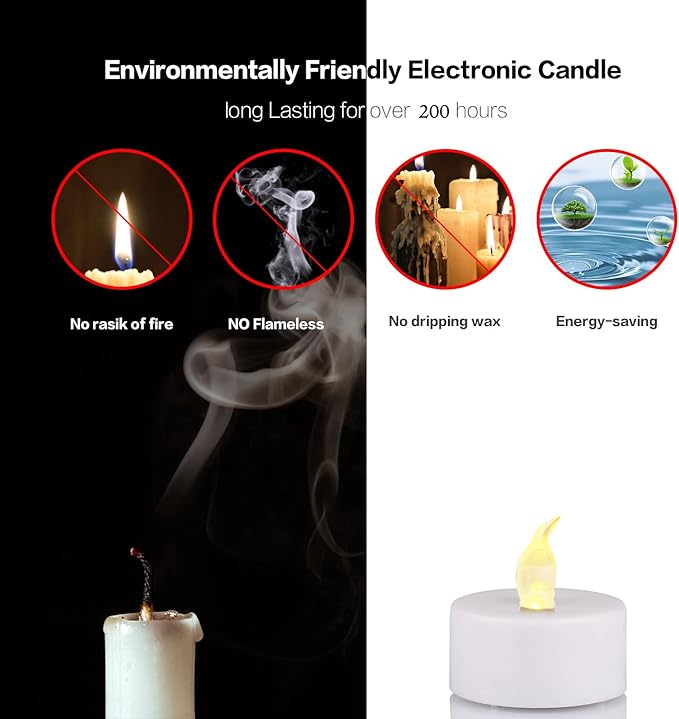 200Pack Battery Tea Lights Candles - Image 6