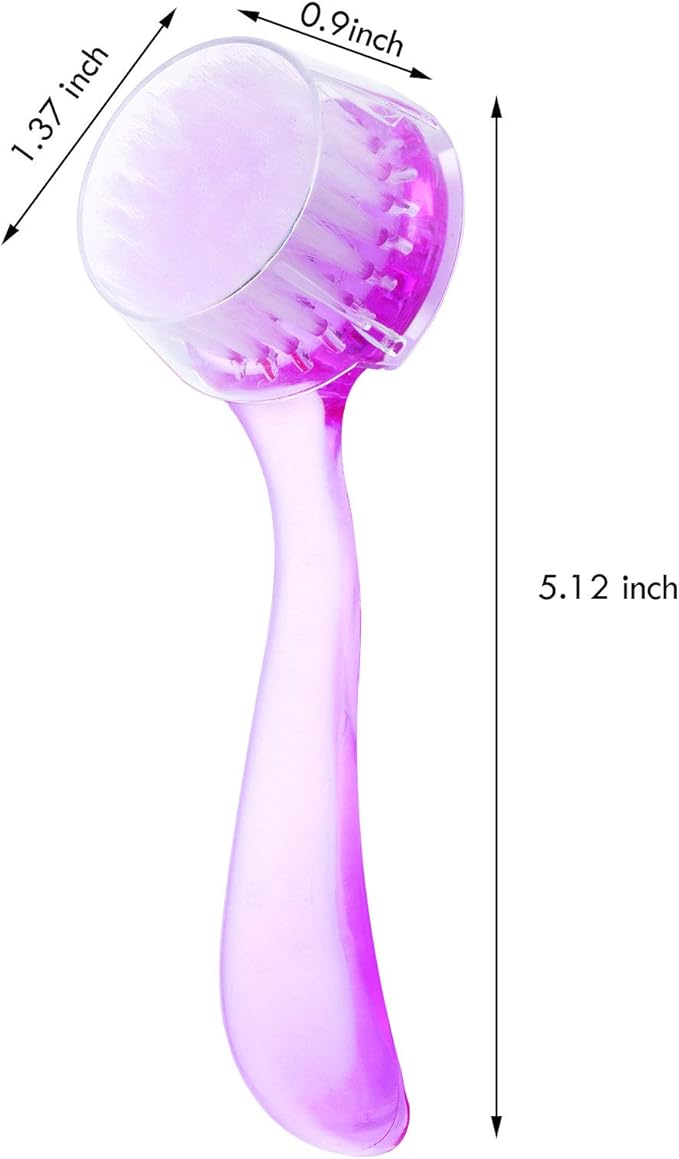 3 Pieces Facial Cleansing Brush Acrylic Handle Face Scrubbers Soft Bristle - Image 6