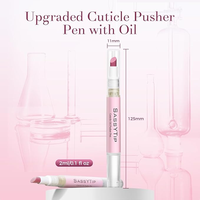 Ceramic Cuticle Pusher & Oil Pen, 2ml Rose/Lavender/Fragrance Free Scented Nail - Image 9