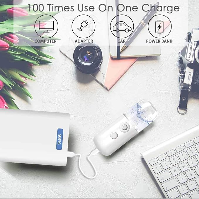 GIVERARE 2 Pack Nano Facial Steamer, Handy Mini Mister, USB Rechargeable Mist - Image 7
